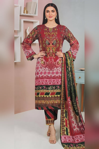 Classic Charm Khaddar Digital Printed 3 Piece Suit (Unstitched)