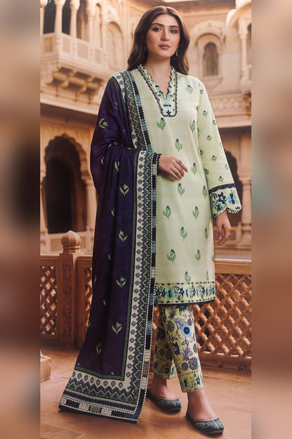Classic Charm Khaddar Digital Printed 3 Piece Suit (Unstitched)