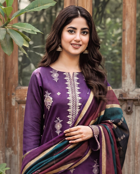 Meerab By Bin Anwar Kashmiri Shawl 3-Piece Suit (Unstitched)