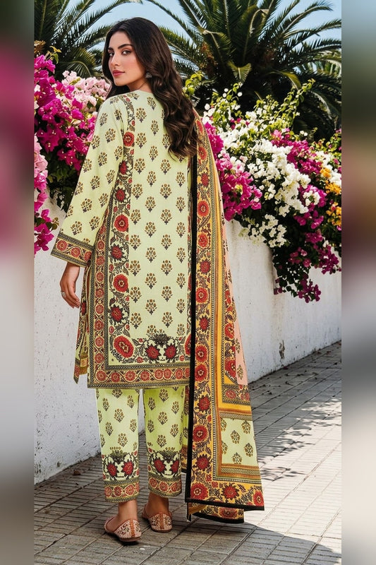 Classic Charm Khaddar Digital Printed 3 Piece Suit (Unstitched)