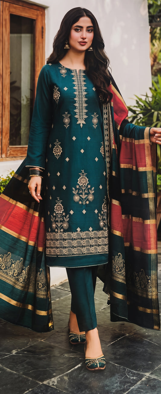 Meerab By Bin Anwar Kashmiri Shawl 3-Piece Suit (Unstitched)