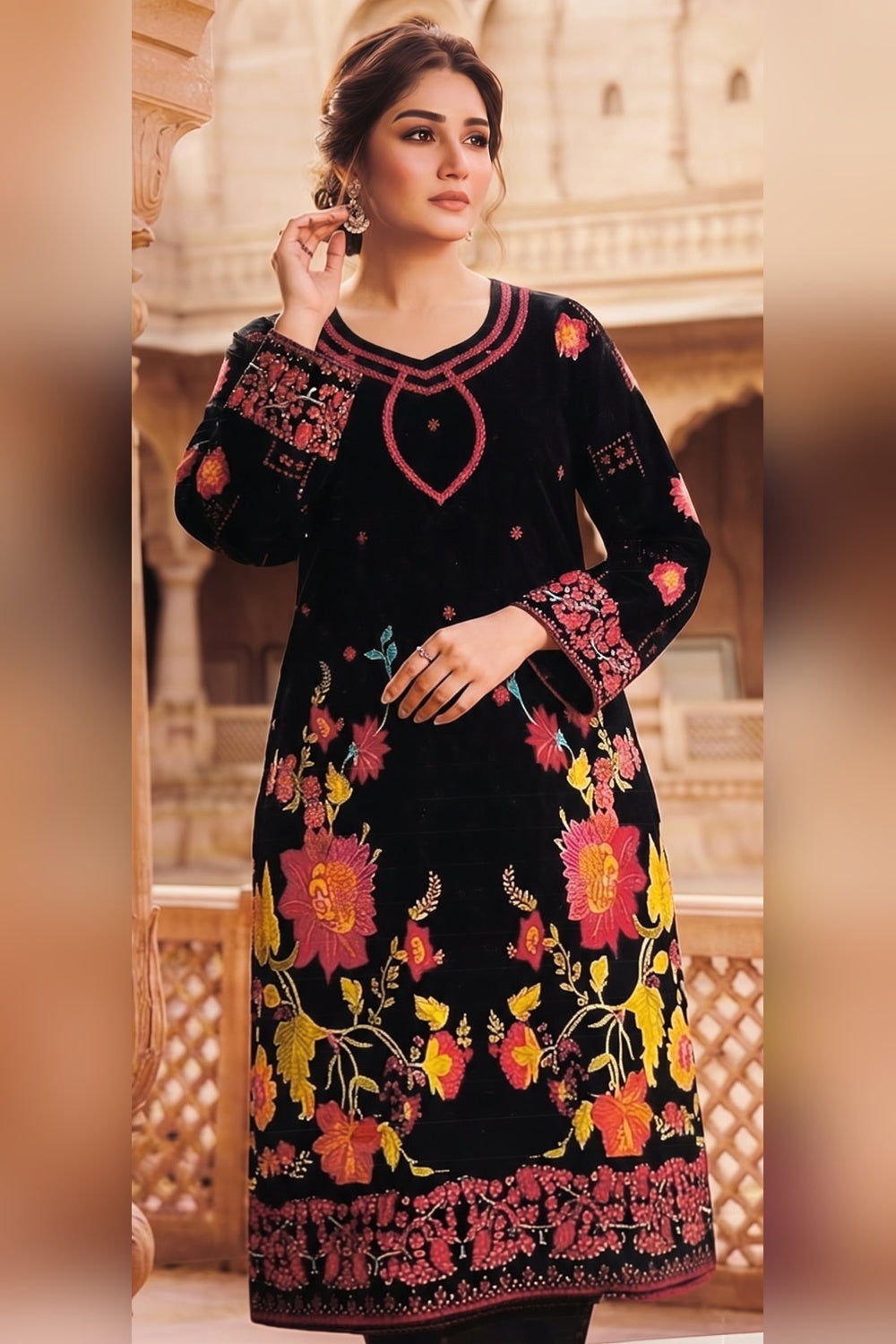 Classic Charm Khaddar Digital Printed 3 Piece Suit (Unstitched)