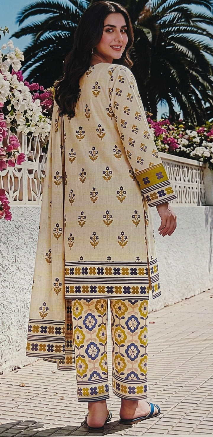 Classic Charm Khaddar Digital Printed 3 Piece Suit (Unstitched)