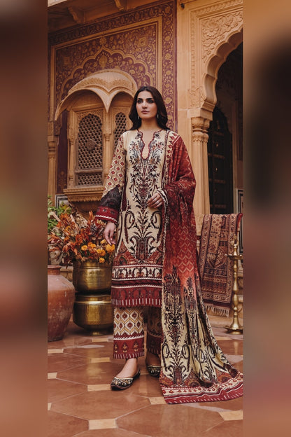 Classic Charm Khaddar Digital Printed 3 Piece Suit (Unstitched)