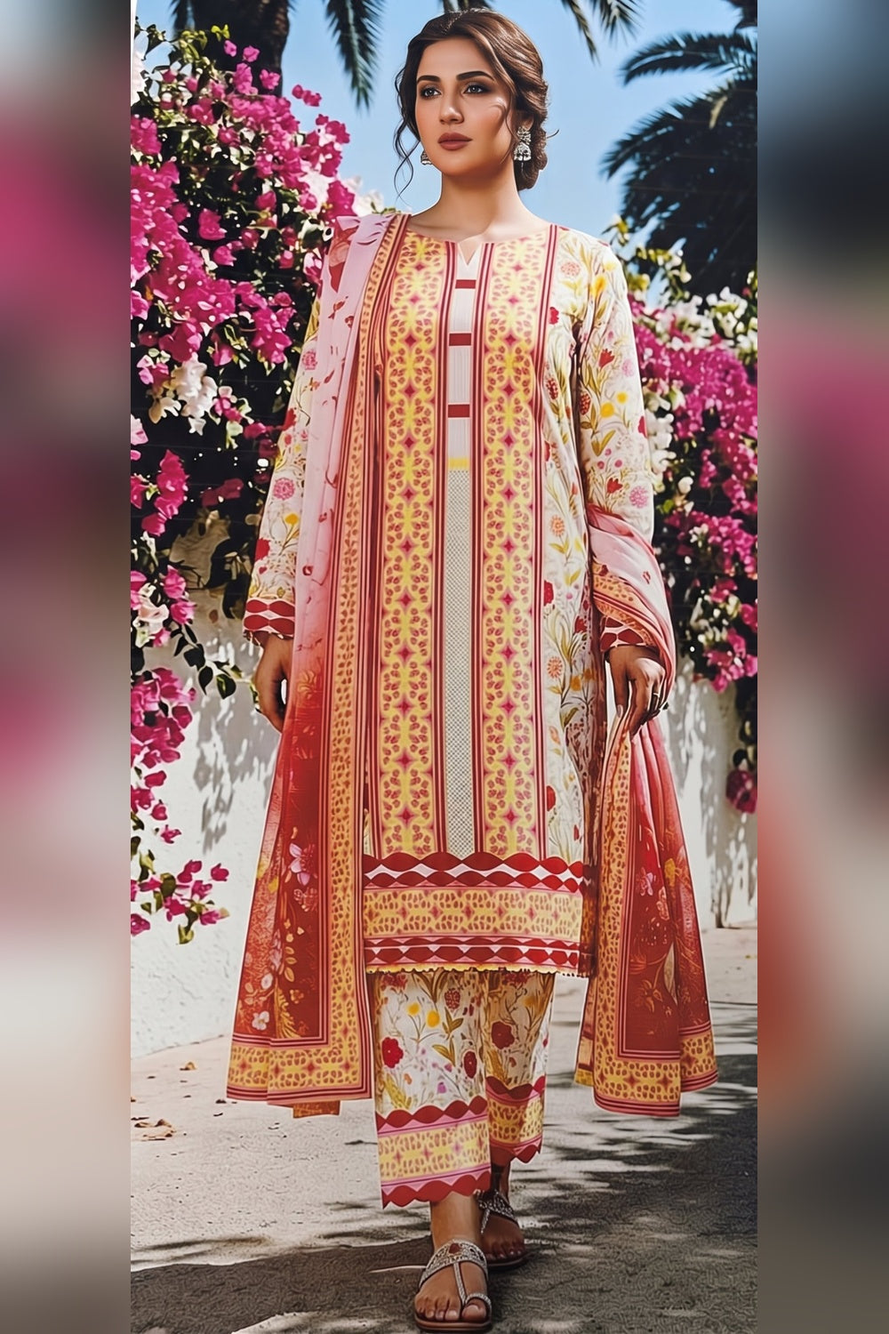 Classic Charm Khaddar Digital Printed 3 Piece Suit (Unstitched)