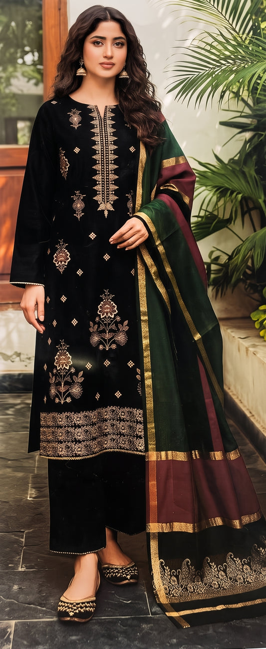 Meerab By Bin Anwar Kashmiri Shawl 3-Piece Suit (Unstitched)