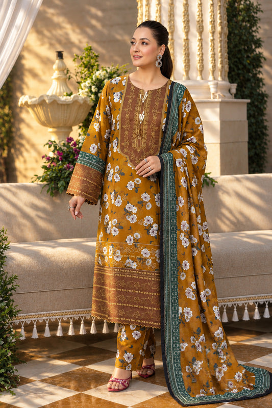 Elegance Khaddar Digital Printed 3 Piece Suit (Stitched)