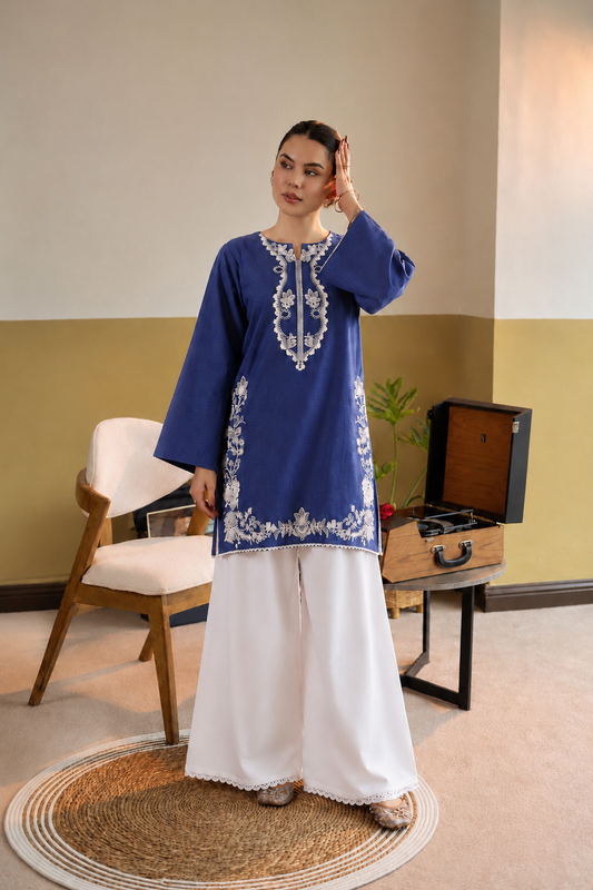 Winter Dhanak Embroidered 2 Piece Co-Ord Set (Stitched)