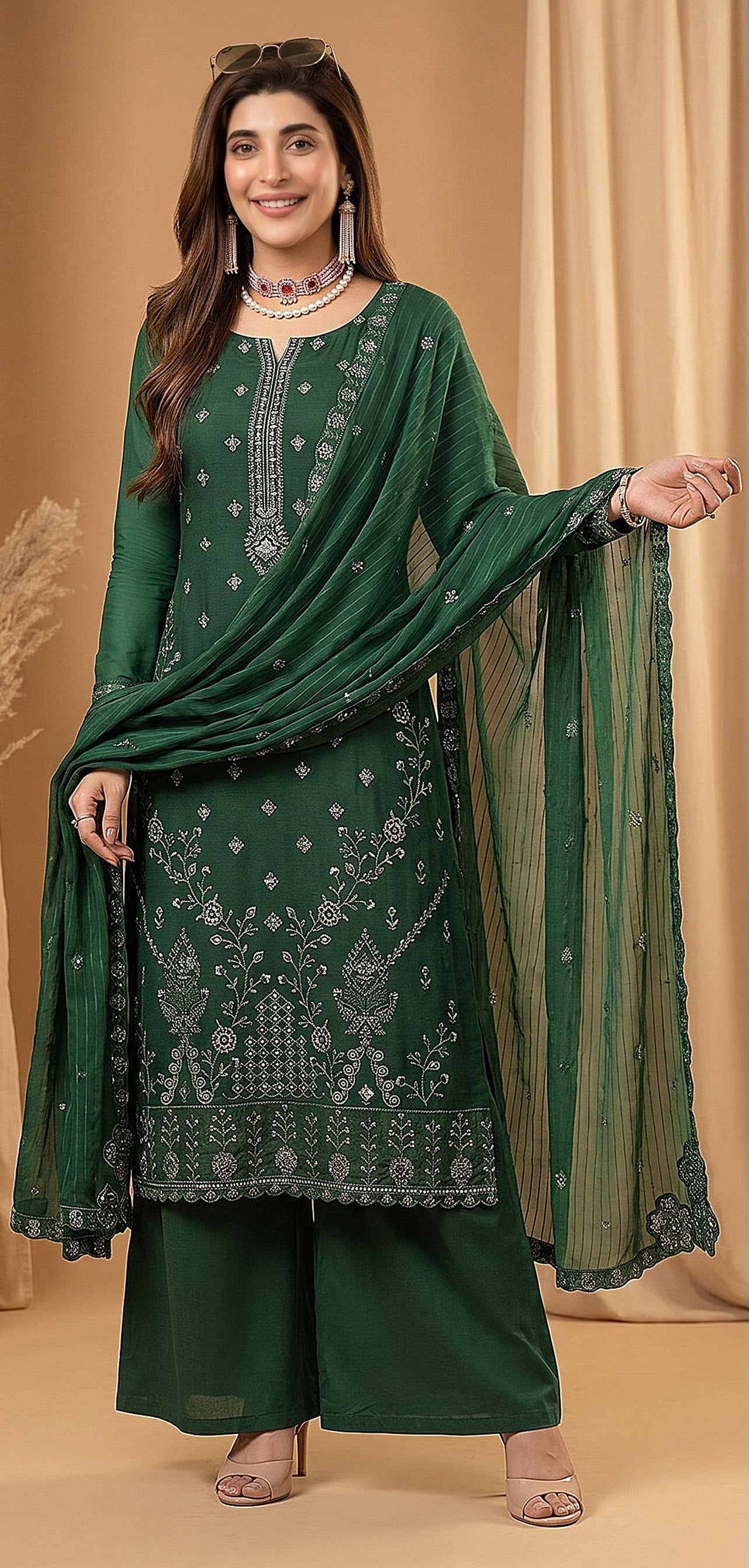 Bin Anwar Shaheen Luxury Embroidered 3-Piece Lawn Suit with Fancy Dupatta