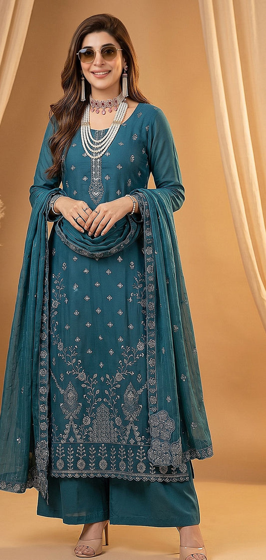 Bin Anwar Shaheen Luxury Embroidered 3-Piece Lawn Suit with Fancy Dupatta