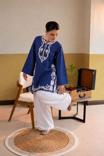 Winter Dhanak Embroidered 2 Piece Co-Ord Set (Stitched)