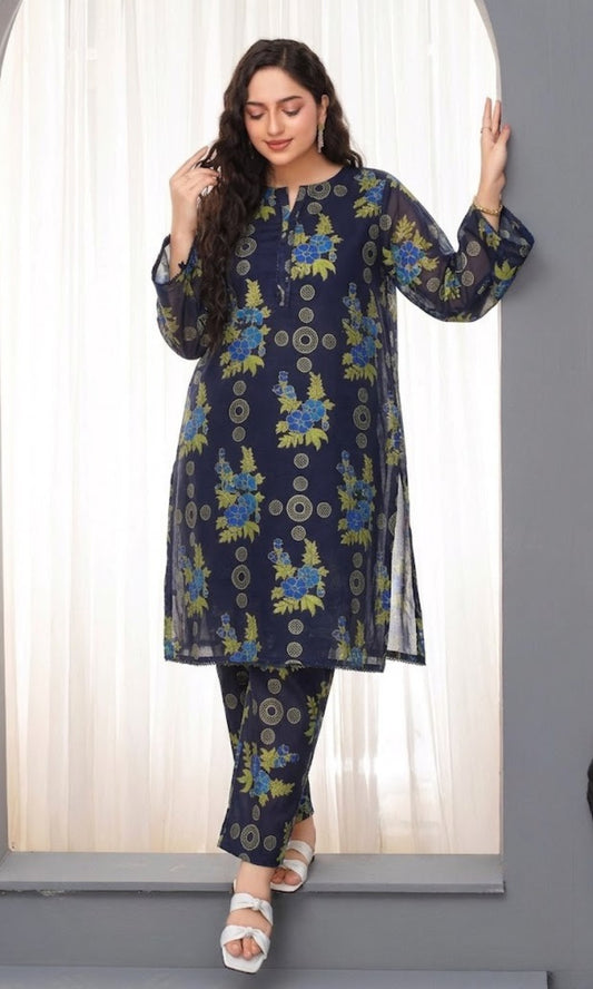 Luxury Emerald Printed Lawn Unstitched 2 Piece Summer Collection (Unstitched)
