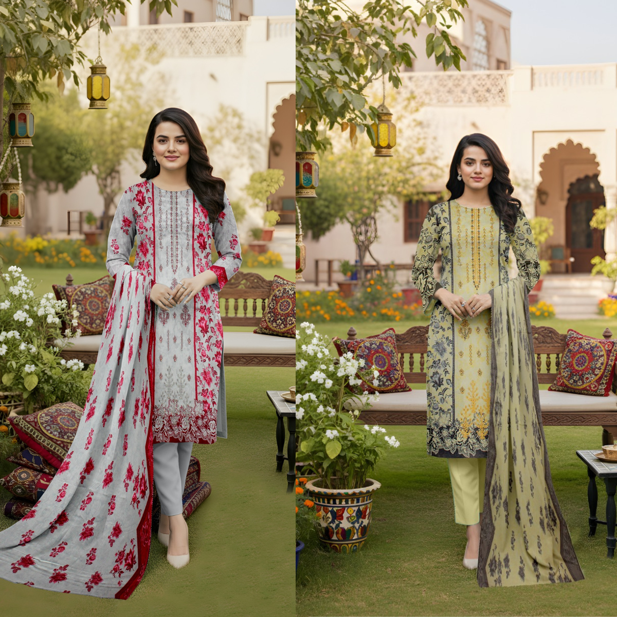 2 Suits Bundle Deal – Lawn 3-Piece Embroidered