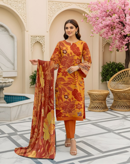 Premium Quality Lawn 3-Piece Printed