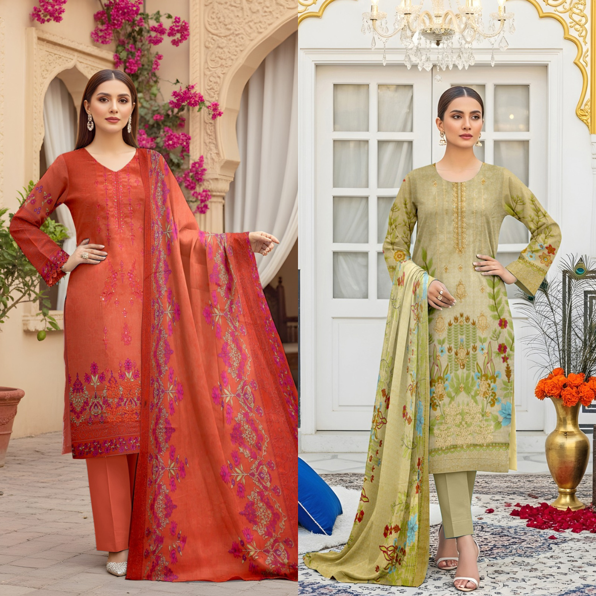 2 Suits Bundle Deal – Lawn 3-Piece Embroidered
