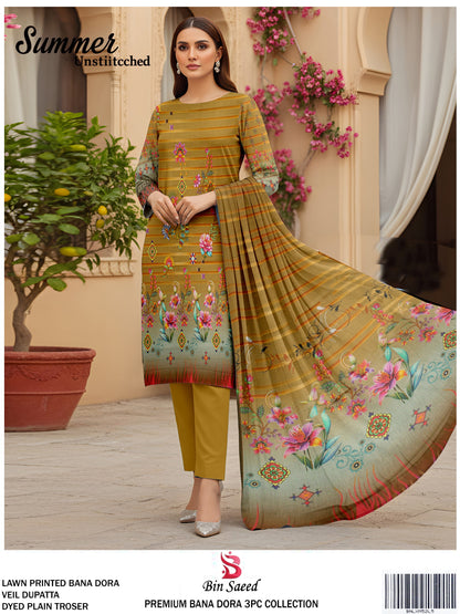 BUNDLE OF 10 SUITS LAWN UNSTITCH 3PEICE