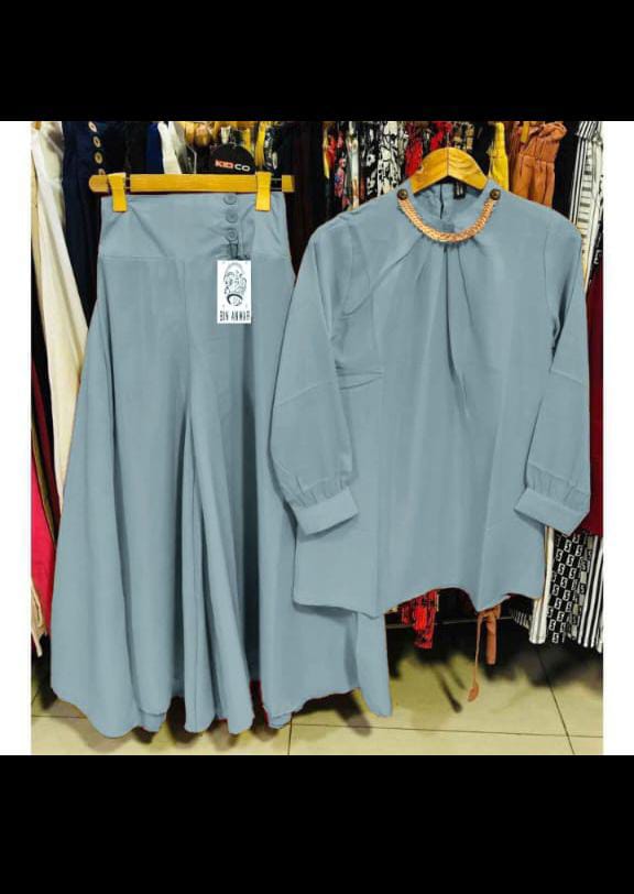 Elegant Western Dusty Blue Two-Piece Suit