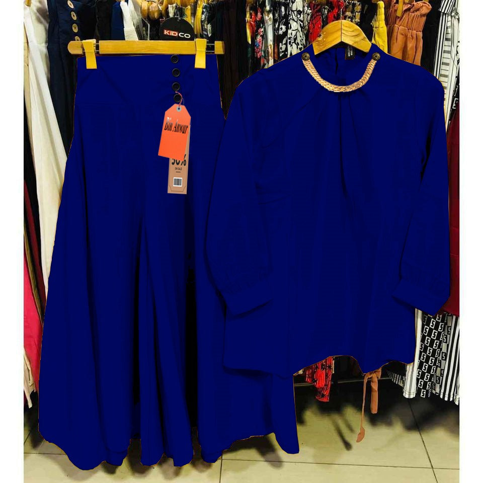 Elegant Western Blue Two-Piece Suit