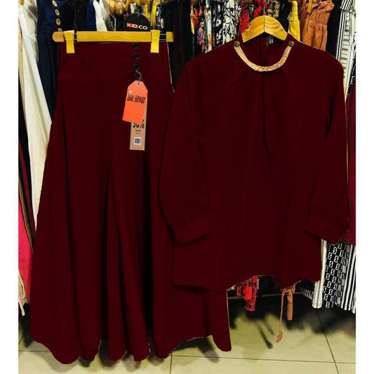 Elegant Western Maroon Two-Piece Suit