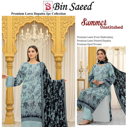 BUNDLE OF 10 SUITS LAWN UNSTITCH 3PEICE