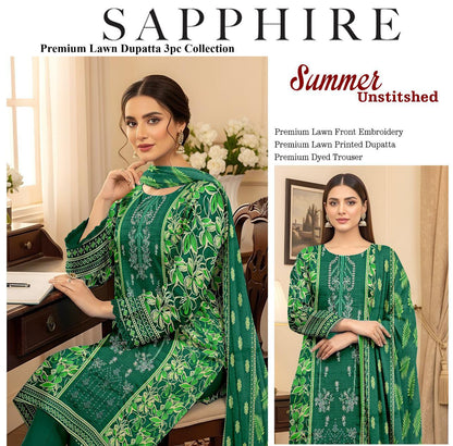 BUNDLE OF 10 SUITS LAWN UNSTITCH 3PEICE