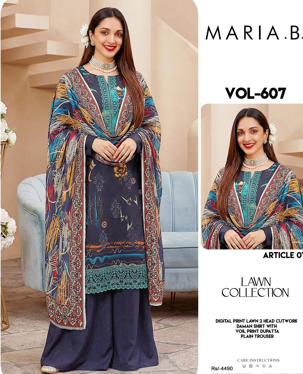 DOWN EMBROIDERY LUXURY LAWN 3PEICE UNSTITCH