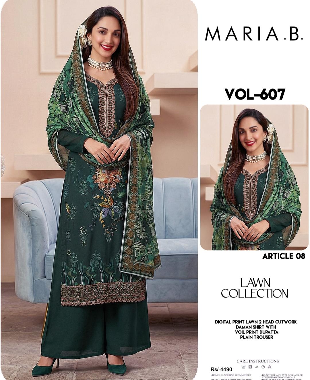 DOWN EMBROIDERY LUXURY LAWN 3PEICE UNSTITCH