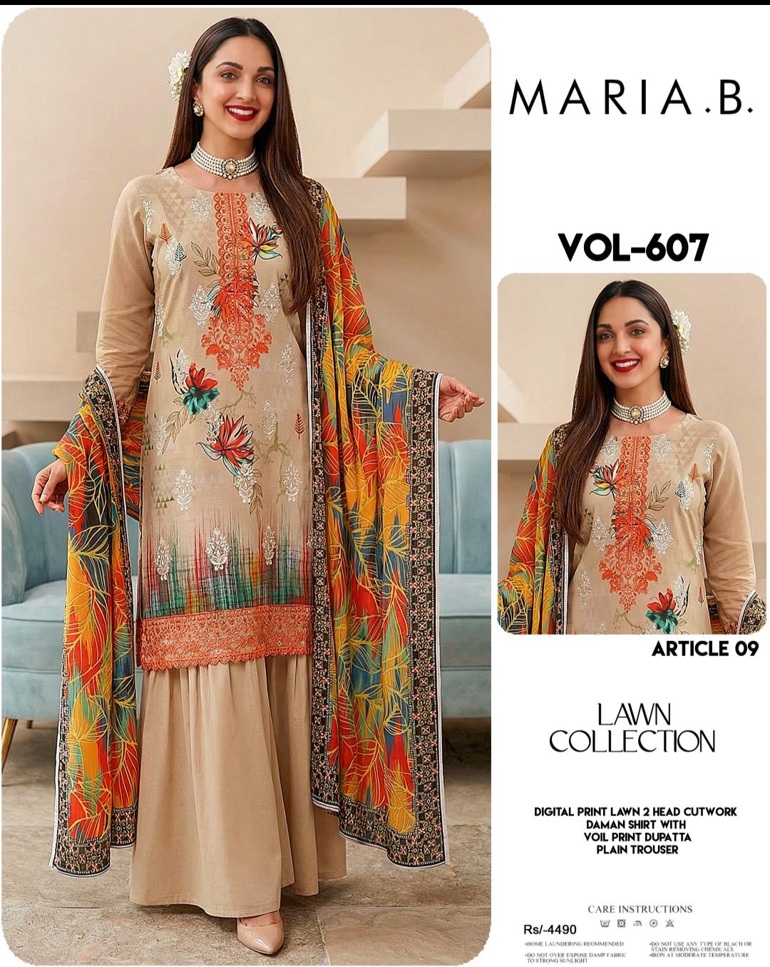 DOWN EMBROIDERY LUXURY LAWN 3PEICE UNSTITCH