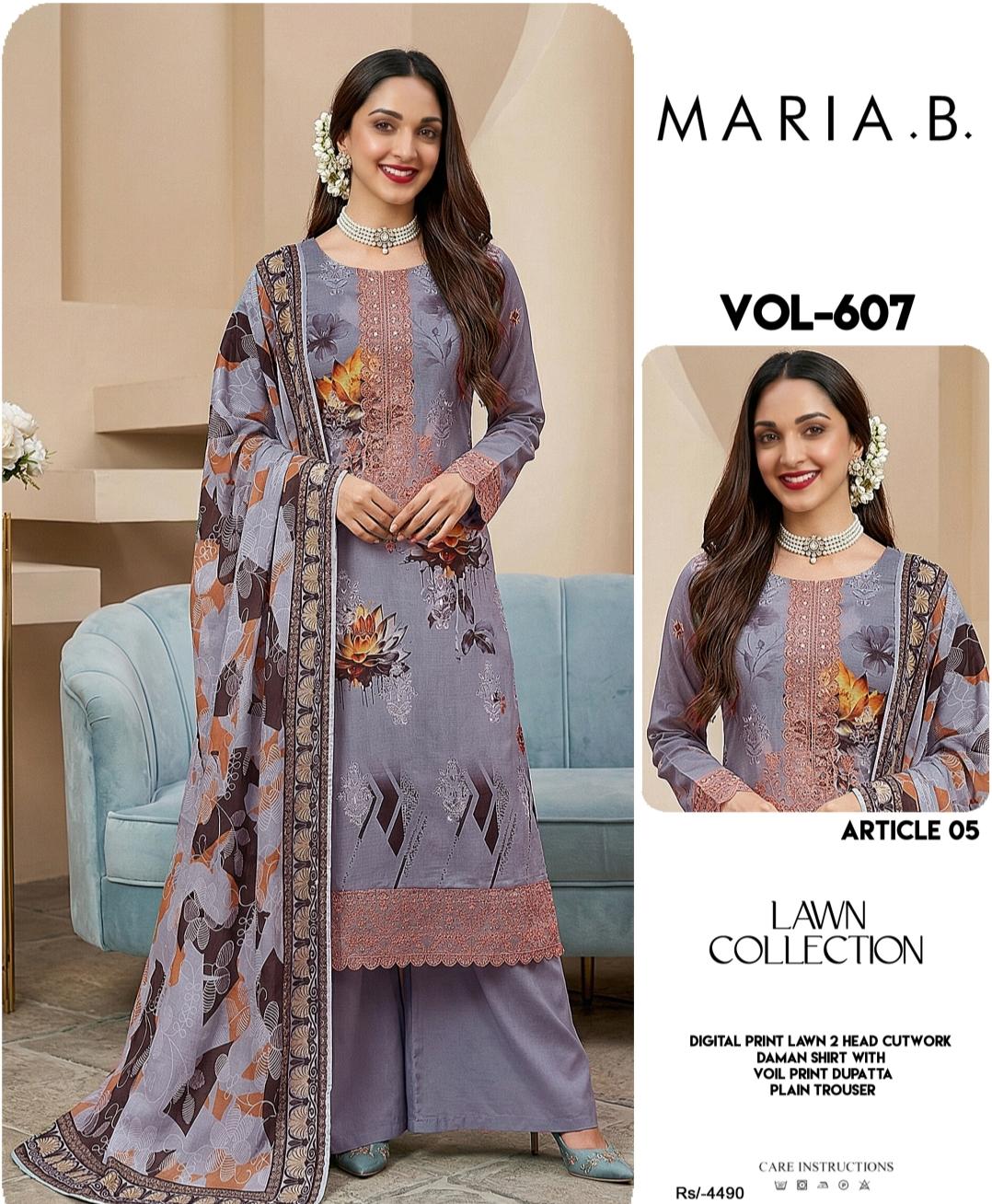 DOWN EMBROIDERY LUXURY LAWN 3PEICE UNSTITCH