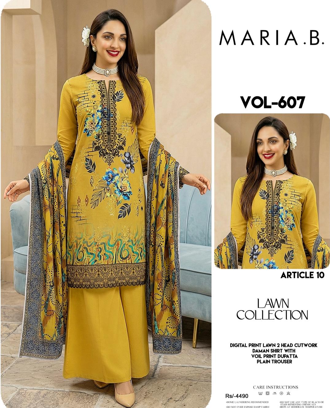 DOWN EMBROIDERY LUXURY LAWN 3PEICE UNSTITCH