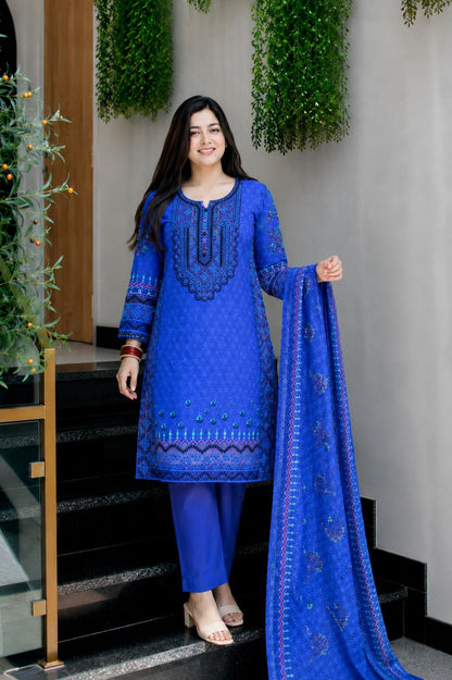 Luxury Stitched Lawn 3-Piece Suit by Bin Anwar – Digital Printed A-Line (Stitched)