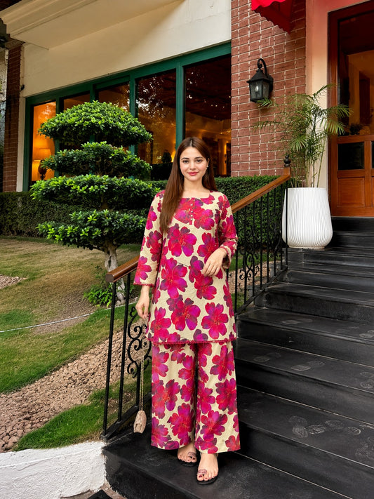 FARSHI SHALWAR LAWN LUXURY TWO PEICE (STITCHED)