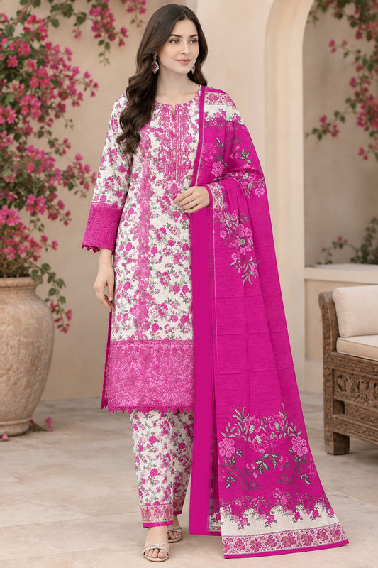 Royal Bloom Khaddar Digital Printed 3 Piece Suit (STITCHED)