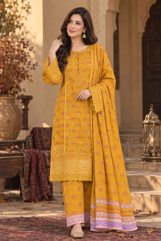 Royal Bloom Khaddar Digital Printed 3 Piece Suit (STITCHED)