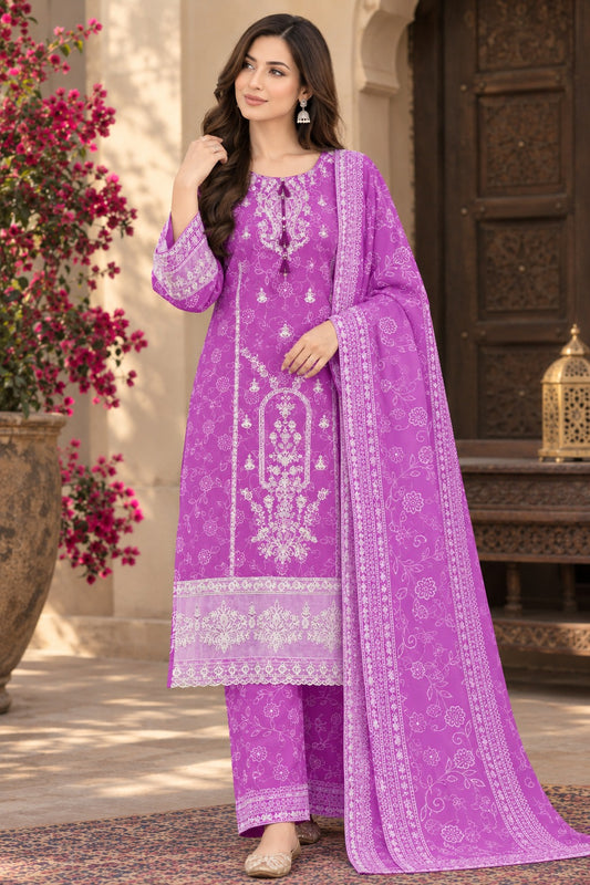 Royal Bloom Khaddar Digital Printed 3 Piece Suit (STITCHED)