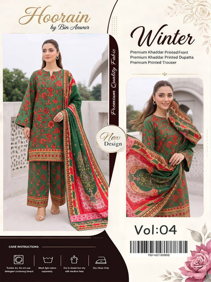 VOLUME NO 2 BUNDLE OF 10 KHADDAR UNSTITCHED 3 PEICE SUIT DIGITAL PRINT