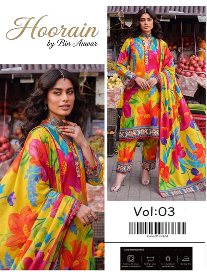 VOLUME NO 1 BUNDLE OF 10 KHADDAR UNSTITCHED 3 PEICE SUIT DIGITAL PRINT