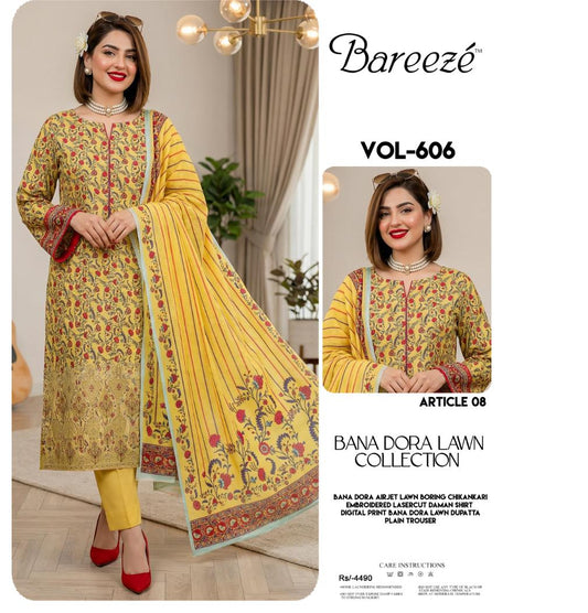 CHICKEN KARI LUXURY LAWN 3PEICE UNSTITCH