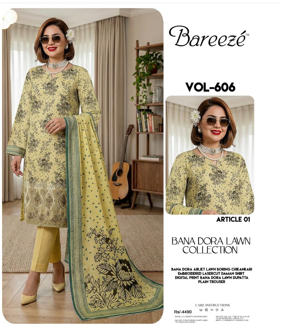 CHICKEN KARI LUXURY LAWN 3PEICE UNSTITCH