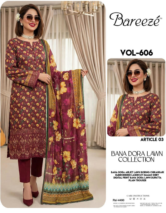 CHICKEN KARI LUXURY LAWN 3PEICE UNSTITCH