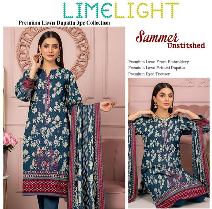 BUNDLE OF 10 SUITS LAWN UNSTITCH 3PEICE