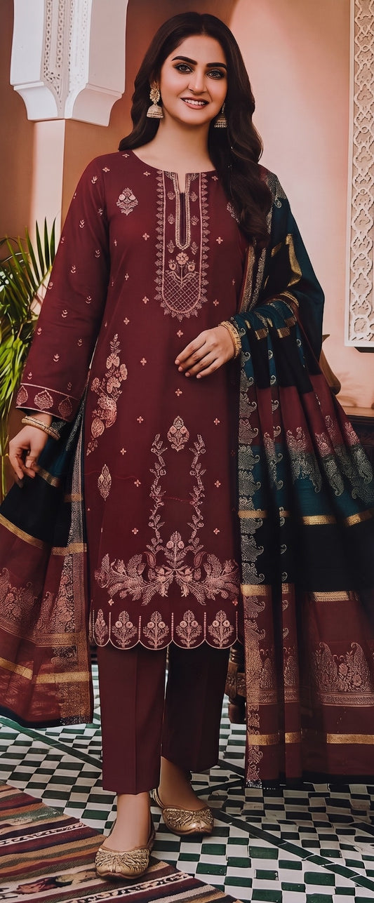 Meerab By Bin Anwar Kashmiri Shawl 3-Piece Suit (Unstitched)
