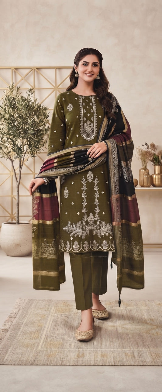 Meerab By Bin Anwar Kashmiri Shawl 3-Piece Suit (Unstitched)