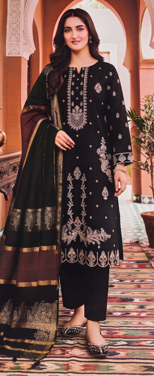 Meerab By Bin Anwar Kashmiri Shawl 3-Piece Suit (Unstitched)