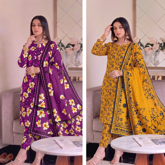 BUNDEL OF TOW 3-PEICE LAWN LUXURY DIGITAL PRINT