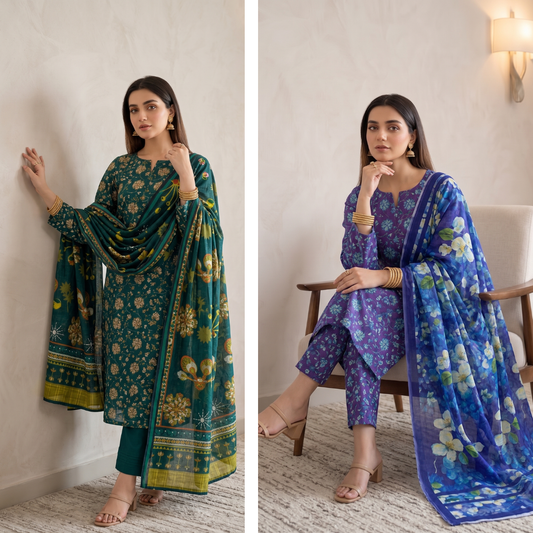 BUNDEL OF TOW 3-PEICE LAWN LUXURY DIGITAL PRINT