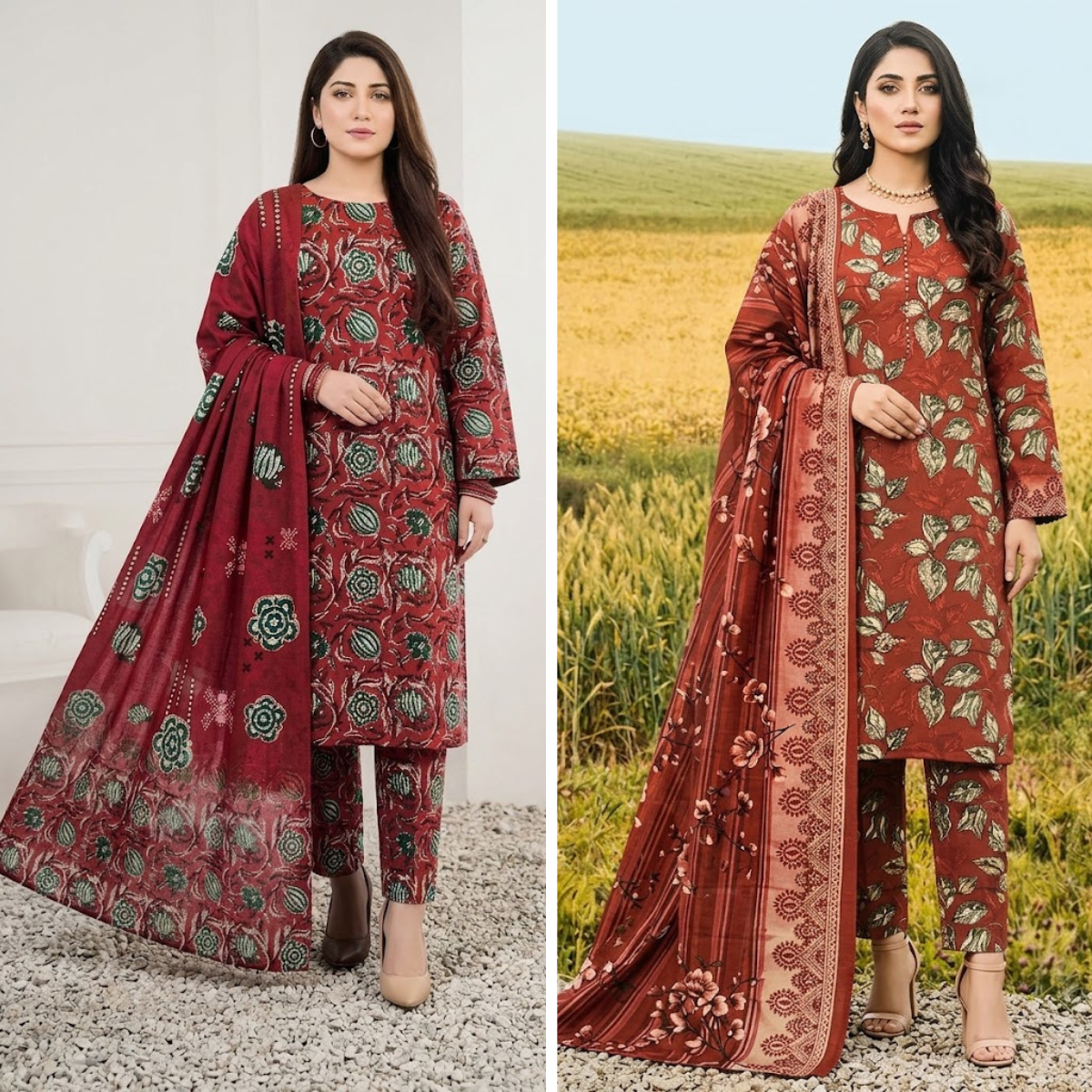 BUNDEL OF TOW 3-PEICE LAWN LUXURY DIGITAL PRINT