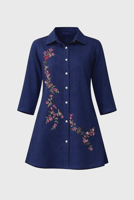 Embroidered Bana Dora Lawn Top (STITCHED)