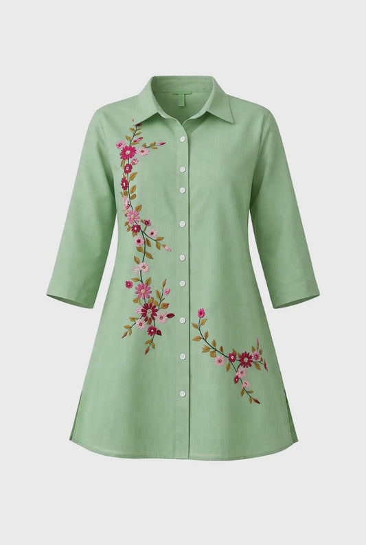 Embroidered Bana Dora Lawn Top (STITCHED)