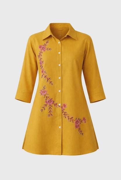 Embroidered Bana Dora Lawn Top (STITCHED)